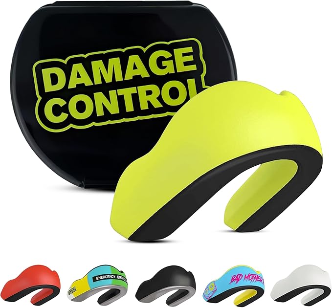 DAMAGE CONTROL Extreme Impact Mouth Guard – Sports Mouthguard for Boxing, MMA, BJJ, Hockey, Rugby, Lacrosse, & More – Mouthpiece for Teeth & Jaw Protection, Youth & Adult (Youth, Damage Control Green)