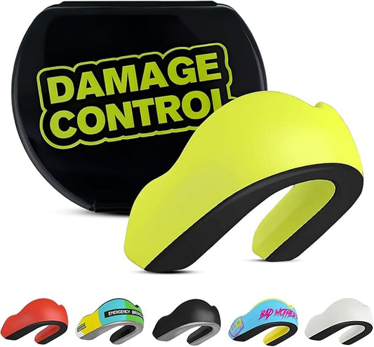 DAMAGE CONTROL Extreme Impact Mouth Guard – Sports Mouthguard for Boxing, MMA, BJJ, Hockey, Rugby, Lacrosse, & More – Mouthpiece for Teeth & Jaw Protection, Youth & Adult (Youth, Damage Control Green)