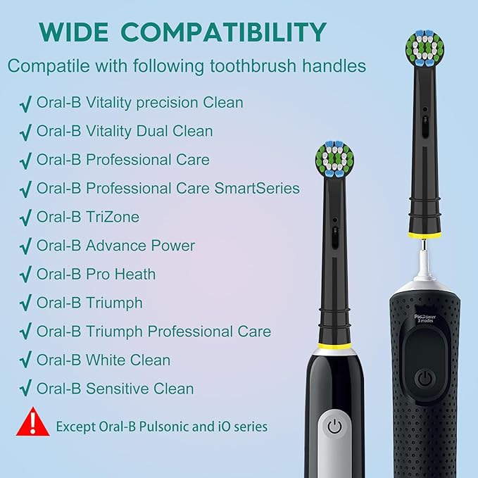 Replacement Toothbrush Heads Compatible with Oral B Electric Toothbrushes,Brush Heads Compatible with Oral B Replacement Heads Refill Pro 1000/9600/500/3000 /1500,Genius,Smart