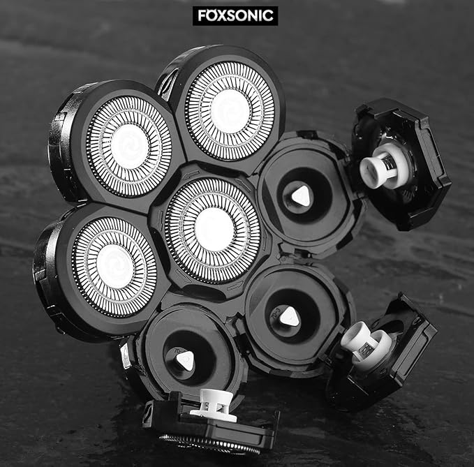 FOXSONIC 7 Blades Compatible with Wyklaus SHPAVVER shaver Head Shaver Replacement Heads 7 Heads for Many Main Brands Electric Shaver Razor Bald Men Head Shaver Blades
