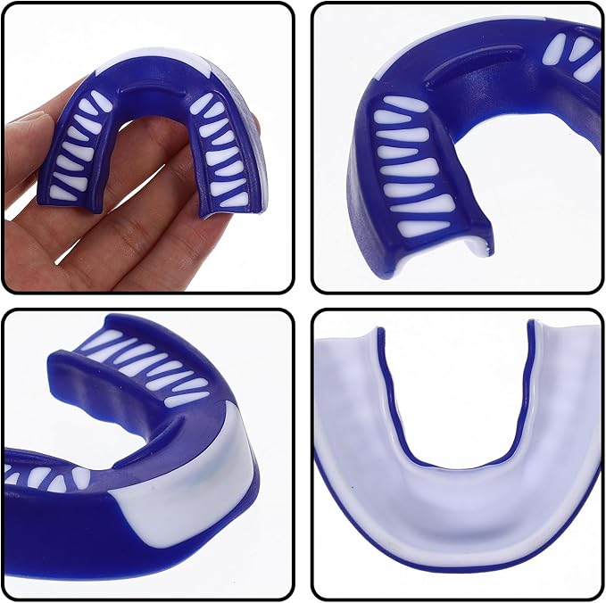 Sports Mouth Guard Teeth Protector with Case, Blue Portable Boxing Soccer Taekwondo Athletic Mouthpiece for Adults and Youth, Impact Resistant for Football and Martial Arts