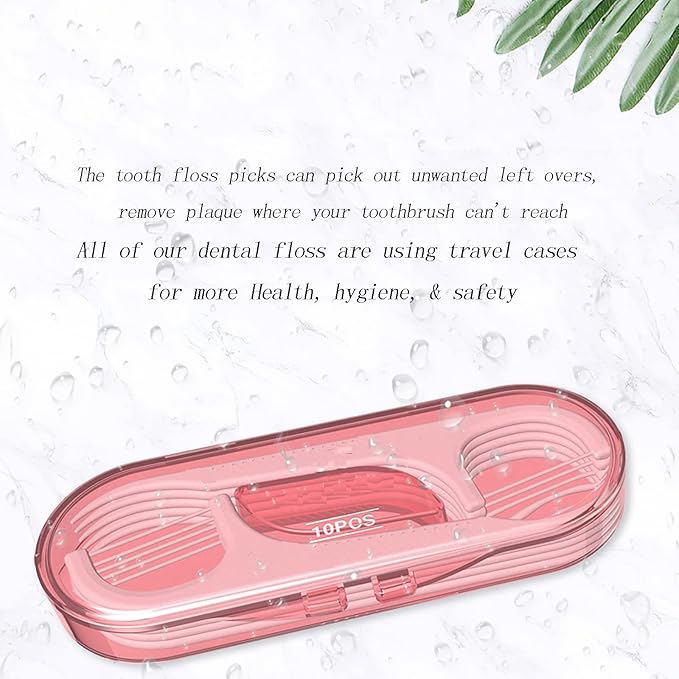 High Toughness Professional Toothpicks Sticks Dental Floss Picks 40 Picks Threader Flosser with 4 Storage Cases, flossing for Family,Hotel,Travel