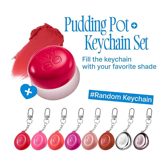 fwee Blurry Pudding Pot + Keychain SET | Airbrushed Blush & Lip, Buildable Pigment, Long-lasting, Lightweight, Easy to Blend, Natural Soft Matte Finish Makeup – Dear (Coral Brown) | 0.17 oz