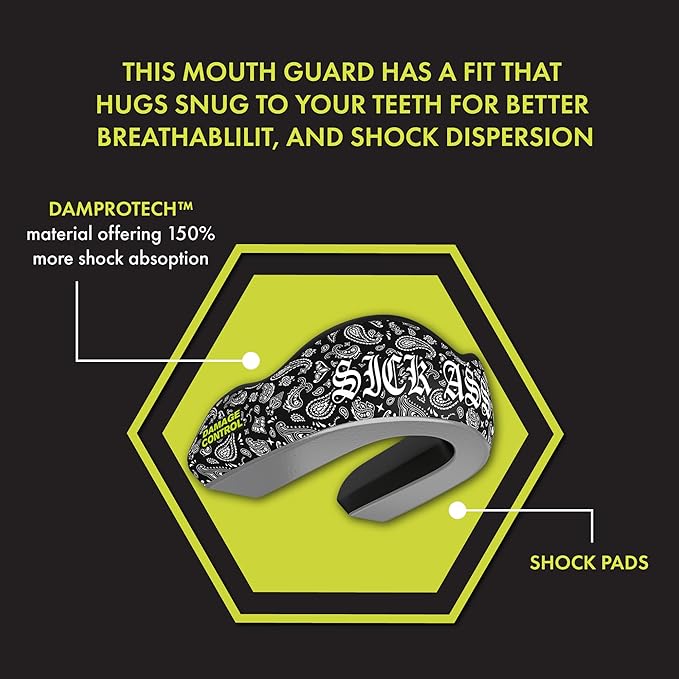 DAMAGE CONTROL Extreme Impact Mouth Guard – Sports Mouthguard for Boxing, MMA, BJJ, Hockey, Rugby, Lacrosse, & More – Mouthpiece for Teeth & Jaw Protection, for Youth & Adults