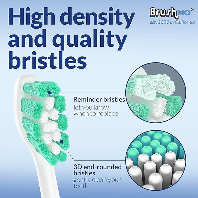 Brushmo Replacement Toothbrush Heads Compatible with Philips Sonicare Electric Toothbrush, White, 10 pc Variety Pack
