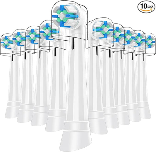 10PCS Replacement Heads Compatible with Oral B iO 3 4 5 6 7 8 9 10 Series Electric Toothbrush,Toothbrush Heads Compatible with Oral B iO Replacement Heads, Medium Bristles for Effective Cleaning,WHITE