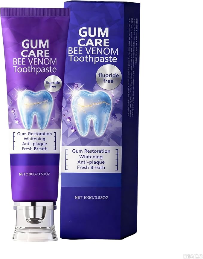 Bee Venom Toothpaste for Gum Care & Enamel Strength - Breath Freshening Formula, Fights Plaque, Daily Cleaning for Oral Hygiene, Mint Flavor
