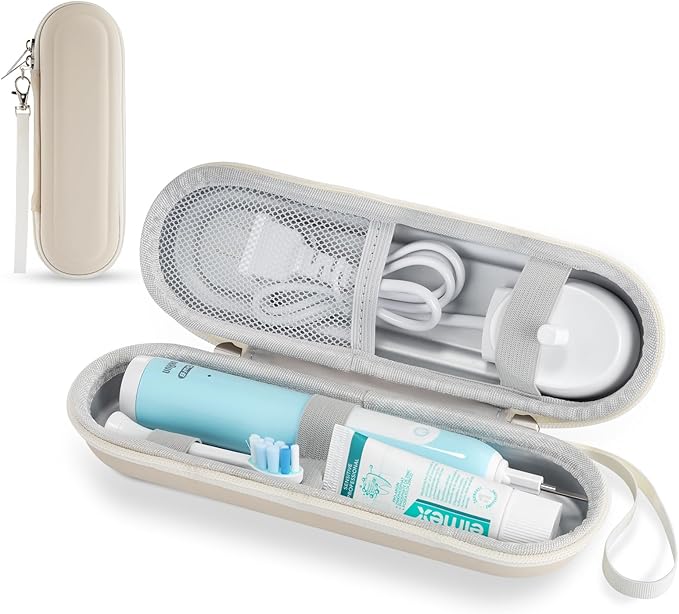 TYSORETY Toothbrush Travel Case for Oral B/Oral-B Pro 1000 1500 5000 7000 & Philips Sonicare 4100 1100 5300 5100 6100/iO Electric Toothbrush, Hard Protective Storage Bag (Starlight-2)