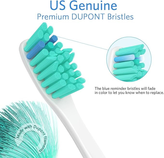 Replacment Heads Compatible with Philips Sonicare, for E-Series Essence, for Xtreme, for Elite, for Advance, and for CleanCare Electric Toothbrush, Toothbrush Replacment Heads Refills, 6 Pack