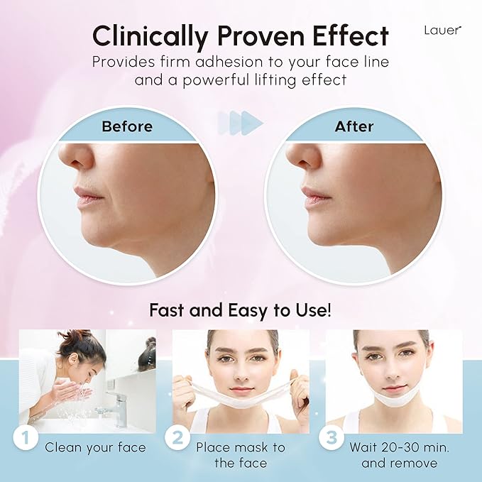 V Shaped Contouring Face Mask Line Shaping Lifting Belt Neck Reduction Jawline Shaper Lift Up Tape Enhancer Face Patch Firming Tightening Skin Chin Collagen Mask Hyaluronic Acid Aloe Vera 5 pcs