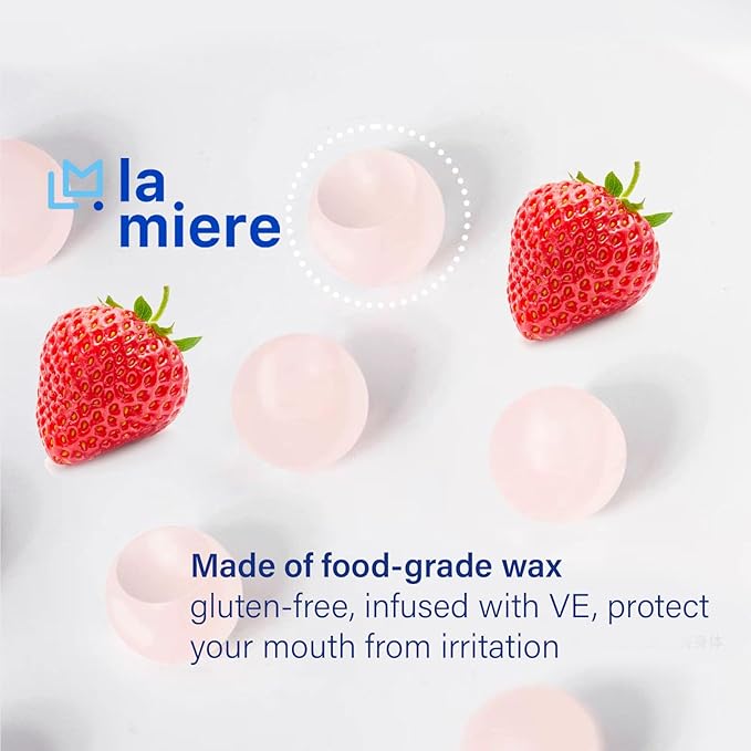 LA MIERE Orthodontic Wax for Braces Wax Dots 90 Individual Hygienic Packaging Dental Wax Strawberry