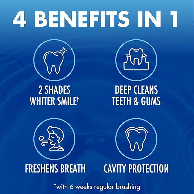 ARM & HAMMER Advance White Toothpaste, Teeth Whitening Baking Soda Toothpaste with Stain Defense Technology and Fluoride, Clean Mint Flavor, 6.0 Oz (Pack of 24)