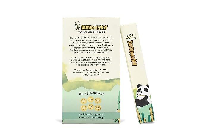 Bamboozled | Kids Bamboo Toothbrush | Child Size, Biodegradable Handle | BPA Free, Charcoal Infused Soft Bristles | Set of 6 | The Natural Way to Whitening Your Teeth