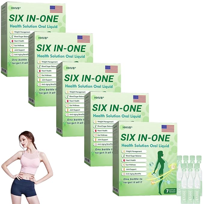 CITYOGA 2025 New Six-in-One Oral Solution, Professional Six-in-One Health Solution Oral Liquid - Promote Intestinal Digestio, Natural Slim Supplement Oral Drops for Women and Men (5)