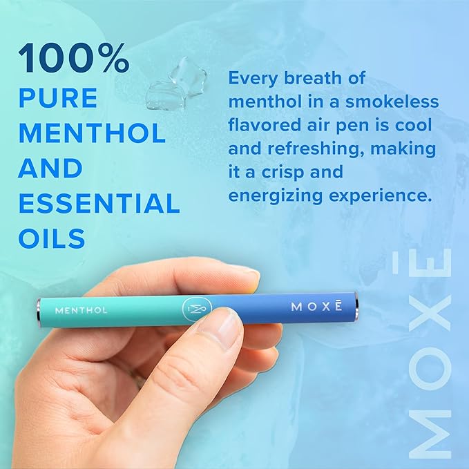 MOXE Natural Menthol Air Inhaler | Non Electric Long-Lasting Flavored Air Refreshing Support | Oral Fixation Menthol Essential Oils, Craving Relief - 3 Pack