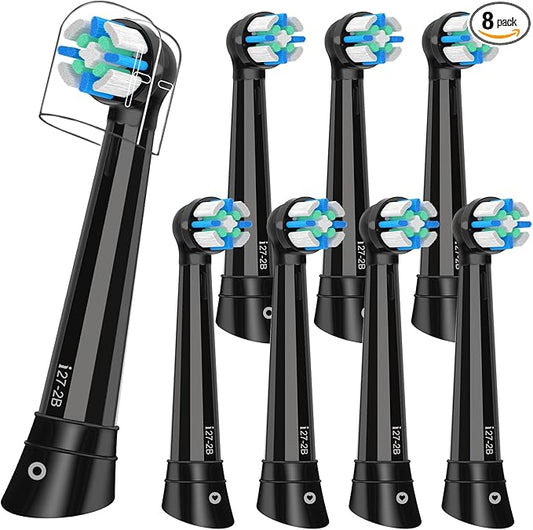 Replacement Heads Compatible with Oral B iO 3 4 5 6 7 8 9 10 Series Electric Toothbrush,Toothbrush Heads Compatible with Braun Oral B iO Replacement Heads with Medium Bristles,Black