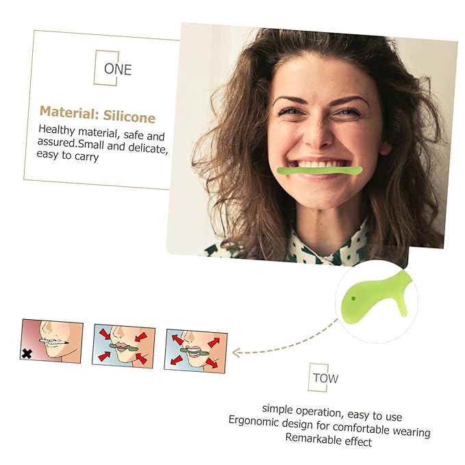 FRCOLOR 3pcs Smile Trainer Silicone Mouth Muscle Tightener for Ergonomic Face Exerciser for Speech and Stutter Safe for -term Use