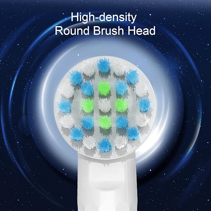 16 Pack Replacement Heads Compatible with Braun Oral B, Brush Heads Compatible with Oral B Pro 1000/Smart 1500/Genius X Electric Toothbrush (Black/White)