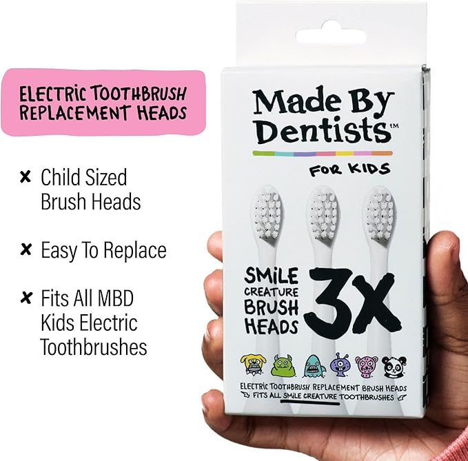 Made by Dentists Kids Electric Toothbrush - Rechargeable Vibrating Toothbrush with Timer, Includes 6 Replacement Heads, Halloween Gifts for Kids, Girls and Boys, Kid & Toddlers Age 2+, Cheetah
