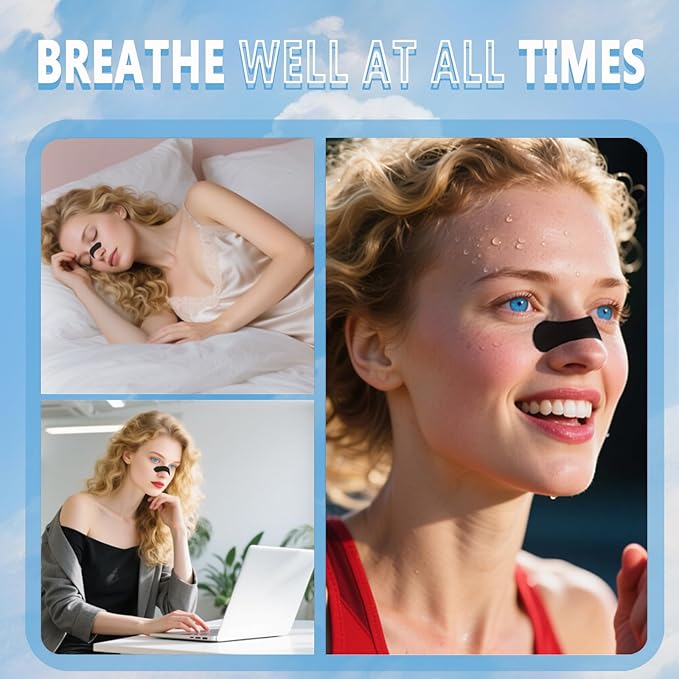Nose Strips for Breathing (30 Count),Nasal Strips for Snoring,Breath Strips,Nose Strips,Nose Opener for Breathing Sleep,Oil & Sweat Proof High-Adhesive Patch,Better Sleep & Anti Snore,Gentle On Skin