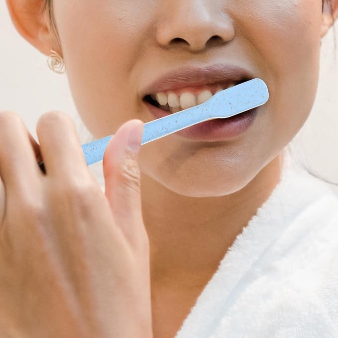 EXAOMBLE Wheat Straw Handle Toothbrush 12Pcs Soft Bristle Manual Toothbrushes Bulk Set for Home and Travel Oral Care Comfortable Grip for Adults
