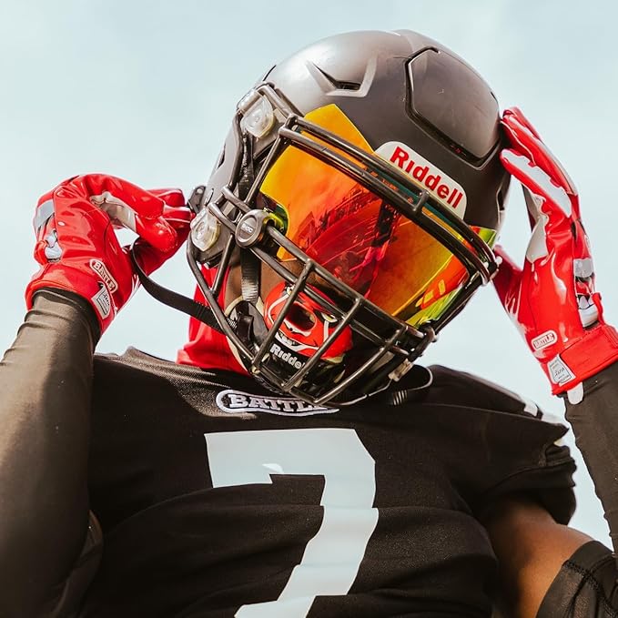 Battle Sports Oxygen Football Mouthguard - Football Mouth Guard with Strap, Superior Airflow & Better Performance, Maximum Breathability, Works with Braces (Showtime)
