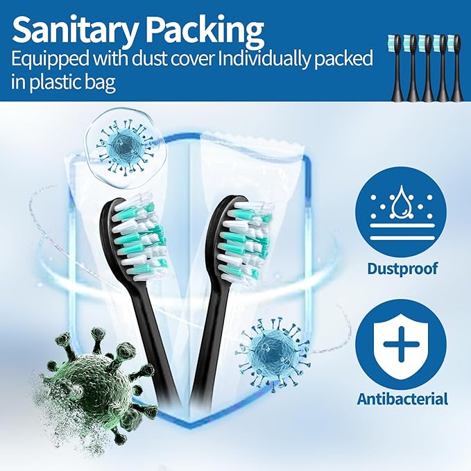 5 Pack Toothbrush Heads Compatible with Kingheroes,Soft Brush Bristles Electric Toothbrush Replacement Heads Compatible with Kingheroes