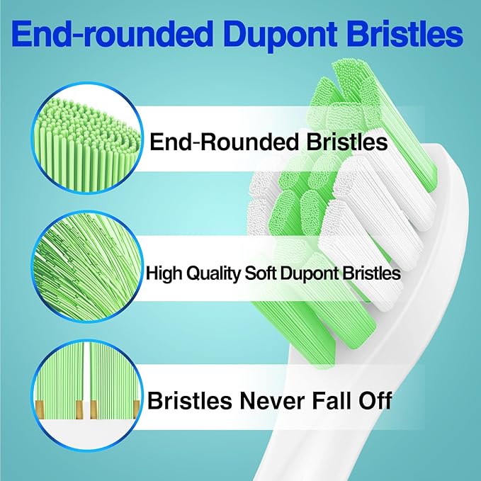 Osctor Fit for Sonicare Replacement Heads, Toothbrush Replacement Brush Heads Compatible with Philips Sonicare Click on Electric Toothbrush, 10 Pack, White