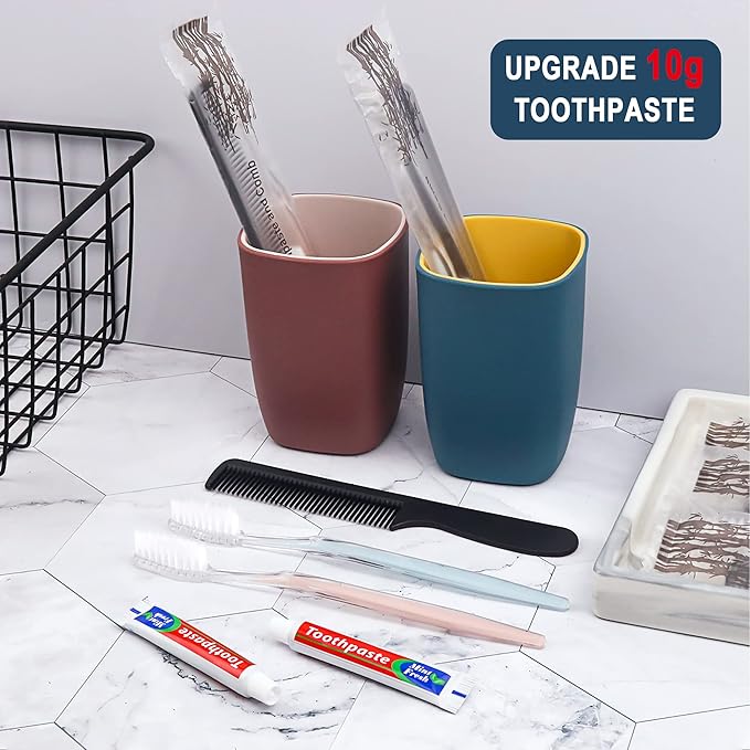 100 Pack Disposable Toothbrushes with Toothpaste and Comb for Homeless Individually Wrapped,10g Travel Toothpaste,7inch Black Hair Comb,Soft Bristle Toothbrush for Hotel,AirBnb,Shelter,Charity