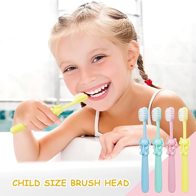20 pcs Disposable Kids Toothbrushes Bulk Individually Wrapped,Kids Toothbrush for Age 2+ Toddler Children Toothbrush Set Soft Bristles Boys Girls Toothbrush