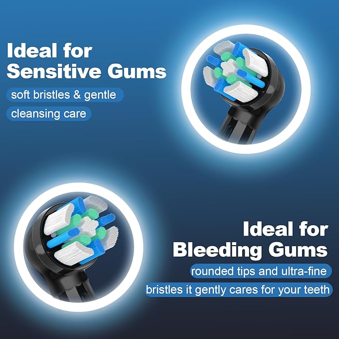 10 Pack Replacement Heads Compatible with Oral B IO 2/3/4/5/6/7/8/9/10/Deep Clean Series Electric Toothbrush, Brush Heads Compatible with Oral B IO for Teeth Cleaning (Black)