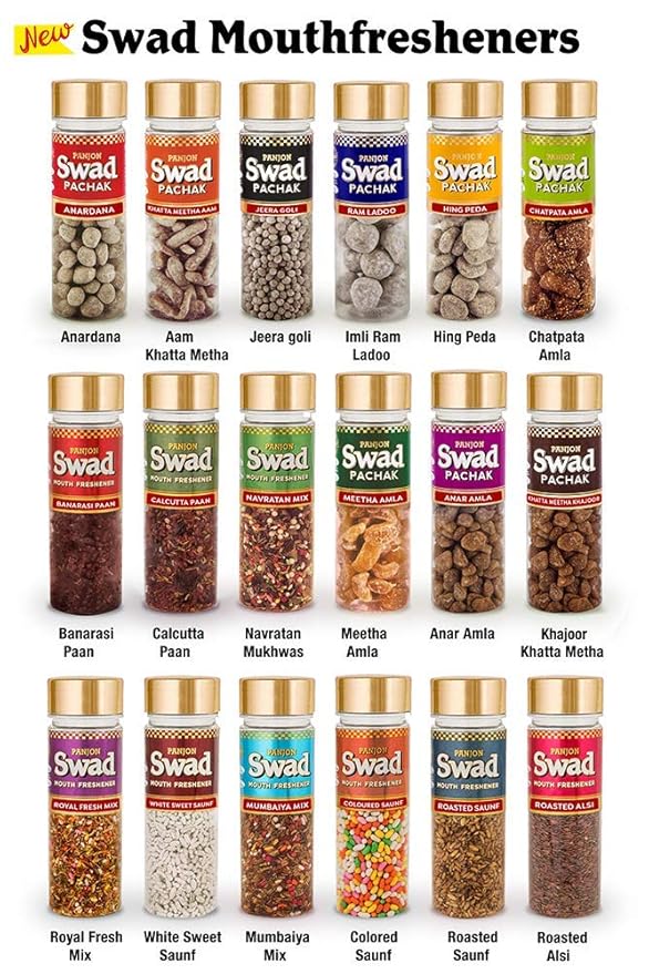 Panjon Swad Roasted Saunf Mukhwas Mouth Freshener 1 Bottle, 100g