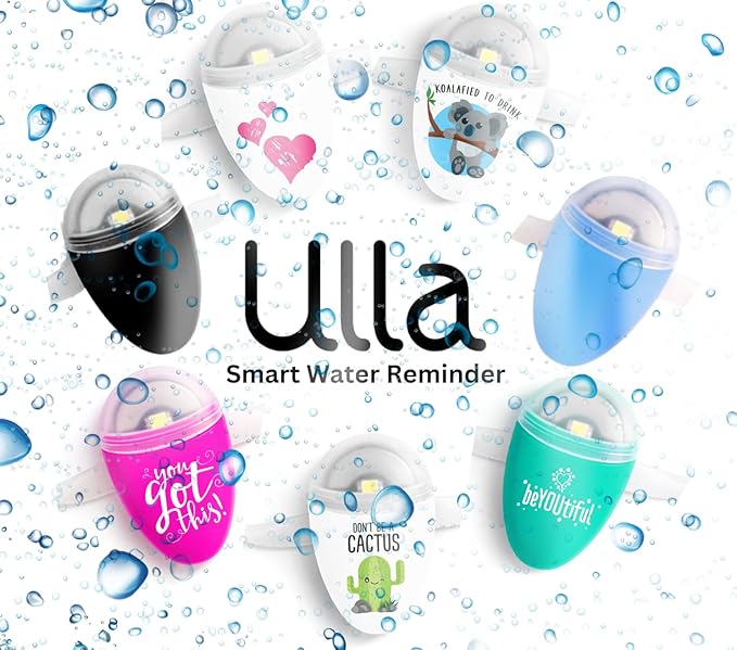 ULLA Drink Water Reminder, Smart Light for Water Bottle, Fits Most Bottles, Lights Up When Time to Drink, Hidrate Smart Water Bottle Reminder to Drink, Smart Hydration Reminder (Koalified)