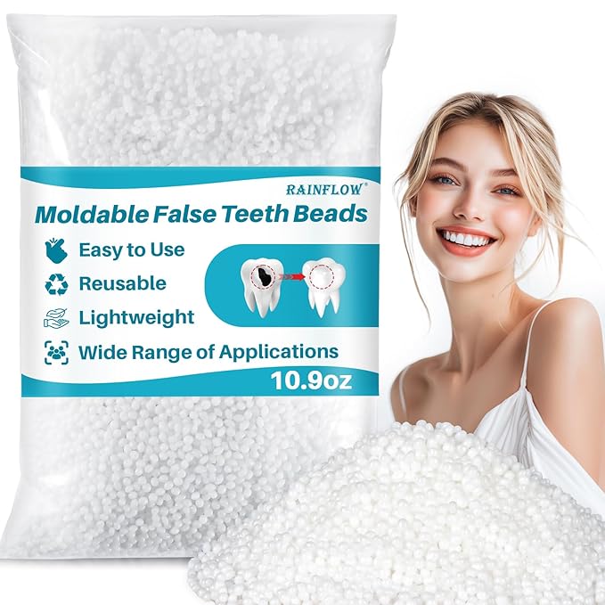 10.9oz Repair Thermoplastic Teeth Beads - Tooth Repair Kit,Moldable False Teeth Beads for DIY Tooth Filling,Moldable Thermal Beads for Halloween Vampire Teeth Fangs
