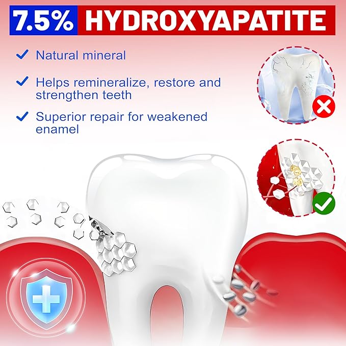 SP-8 Hydroxyapatite Probiotic Whitening Toothpaste, 8 Probiotics Plus Hydroxyapatite Formula for Teeth Whitening, Strengthening and Enamel Protection，Mint Flavor, Fresh Breath, Fluoride-Free (2)