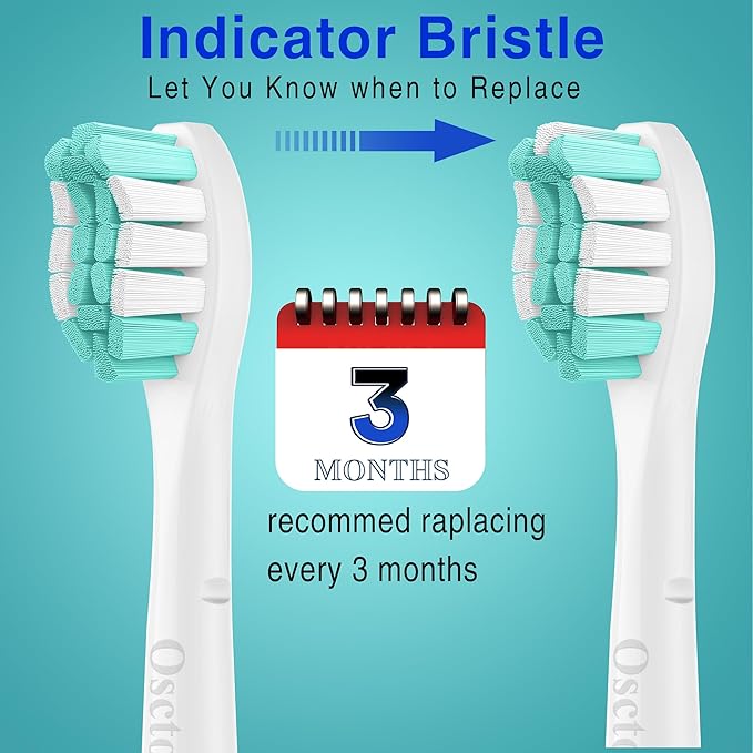 Fit for Philips Sonicare Replacement Heads, Toothbrush Replacement Brush Heads Compatible with Phillips Sonicare Click on Electric Toothbrush, 10 Pack