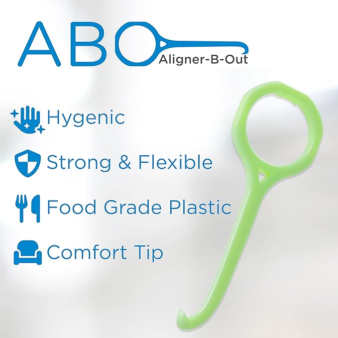 Aligner-B-Out v2 | Groovy Green 4 Pack | Invisalign Remover Tool & Aligner Remover Tool For All Aligners & Removable Retainers | Orthodontist Recommended Invisalign Accessories