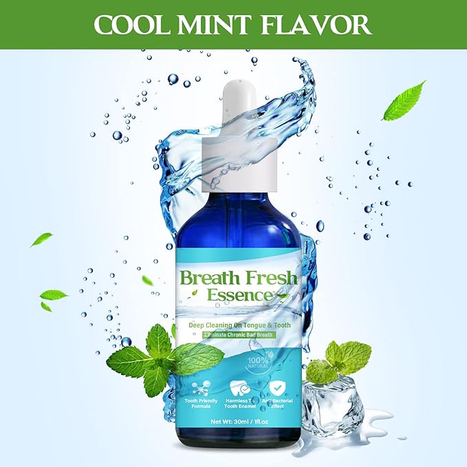 Bad Breath Treatment for Adults,Natural Breath Freshening Drops for Bad Breath, Fast-Acting, Long-Lasting, Boosts Confidence for Socializing, Alcohol-Free01