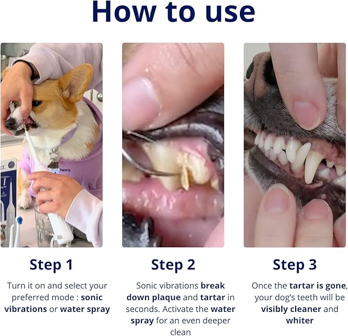Canivet Silent Sonic Dog Dental Cleaner – Rechargeable Plaque & Tartar Remover Kit