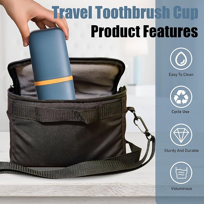 Huakaile 4 Pack Plastic Travel Toothbrush Holder, Portable Toothbrush Cup with Cover, Toothbrush Case Box Toothpaste Container for Storage Organizer Bathroom Camping (4 PCS)