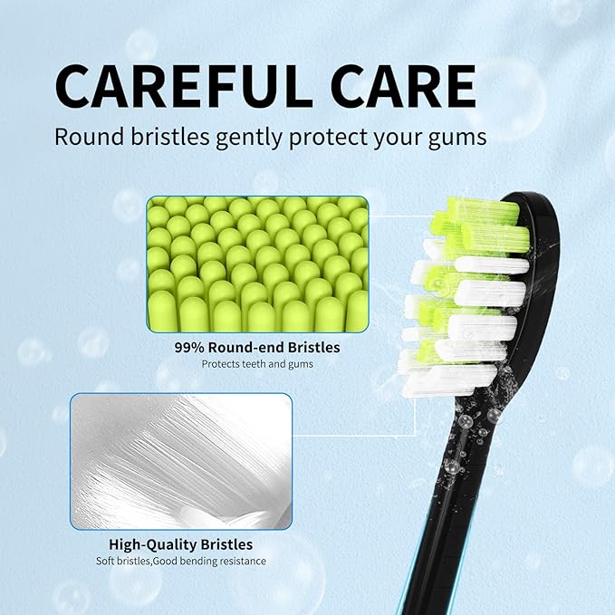 Replacement Toothbrush Heads Compatible with Philips One Sonicare Electric Toothbrush HY1200 HY1100, Tooth Brush Head Black - 10 Pack