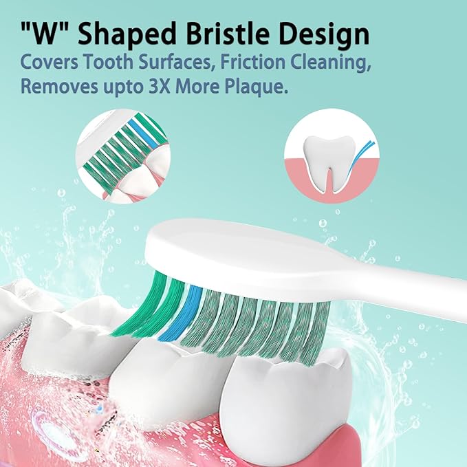 10 Pack Toothbrush Replacement Heads Compatible with TAO Clean Sonic Toothbrush Adults, Tooth Brush Head Toothbrush Heads Refill, Medium Bristles, Whitening