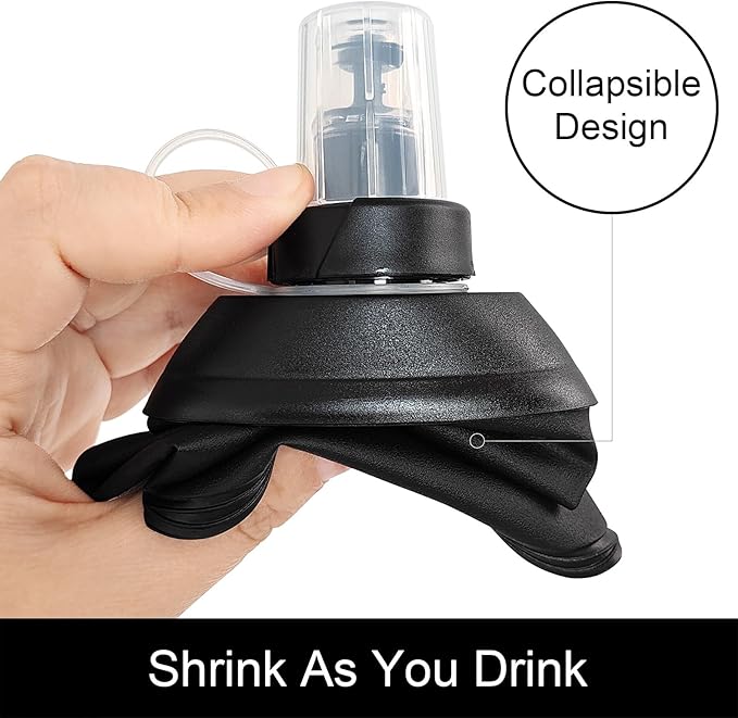 WILDREEDS 150ml Soft Flask, TPU Collapsible Soft Water Bottle for Hydration Pack, Running Vest, Folding Water Bottle for Hiking Cycling Climbing-1Pcs, Black