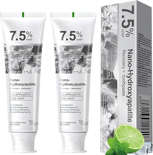 7.5% Hydroxyapatite Toothpaste, 7.5% Hydroxyapatite Toothpaste for Advanced Enamel Protection, Appropriate for Sensitive Teeth, Gentle and Effective Formula, Fresh Mint (2)