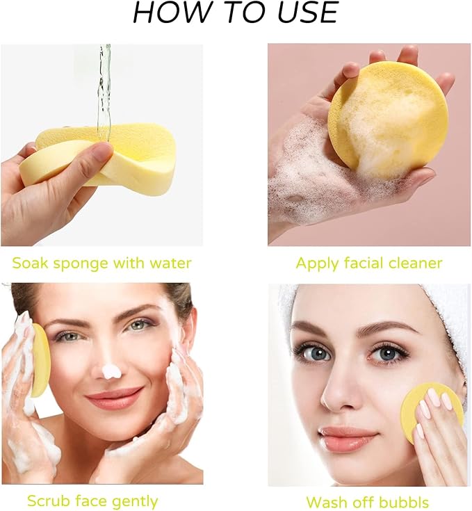 Haploon 144 Pcs Compressed Facial Sponge, Facial Compressed Facial Sponges Face Cleansing Sponge Pad Exfoliating Wash Makeup Removal for Women, Makeup Removal Sponge