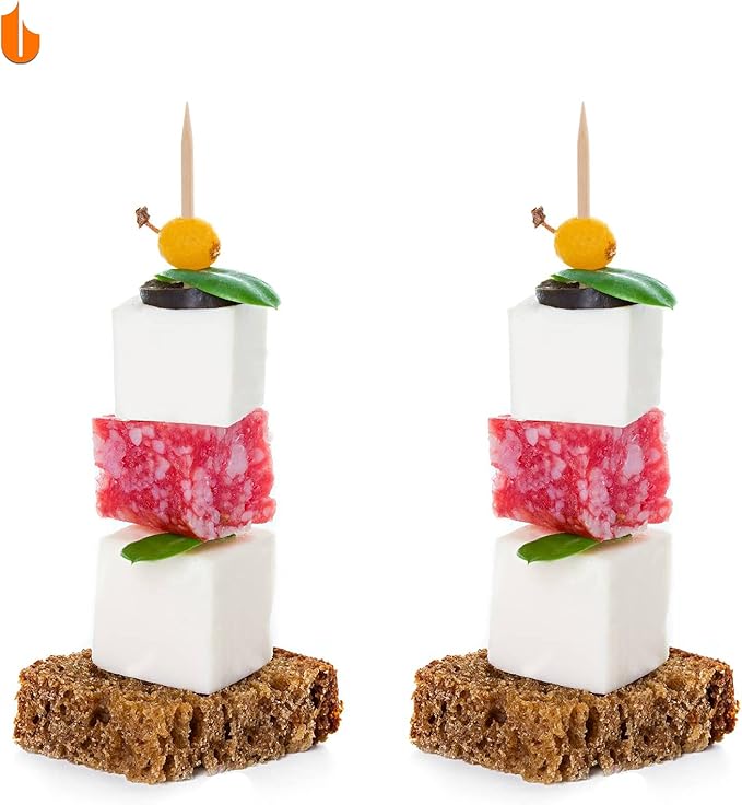 Urbanstrive Sturdy Safe Toothpick Holder with 800 Natural Wood Toothpicks for Teeth Cleaning, Unique Home Design Decoration, Unusual Gift, 2 Pack (White)