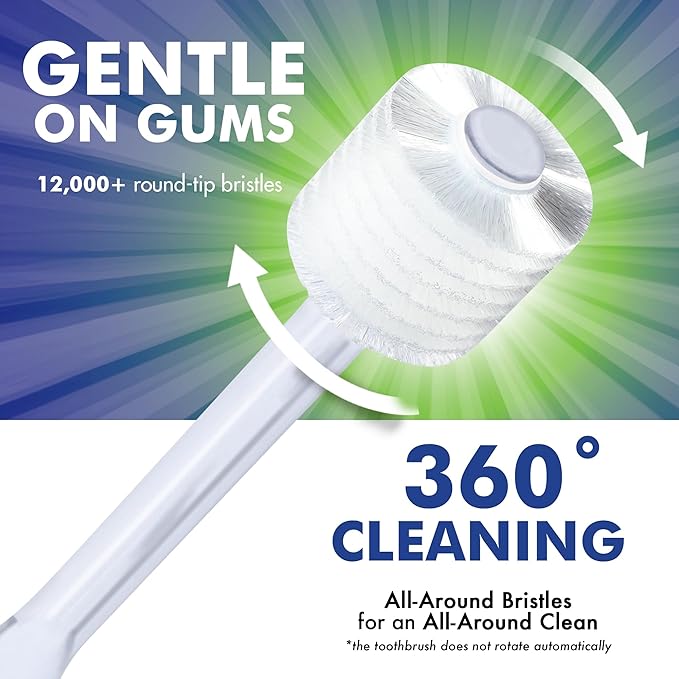 Brilliant Oral Care Adult Toothbrush with Soft Bristles, Round Head, and All-Around Clean for Teeth and Gums, Assorted Colors, 6 Pack