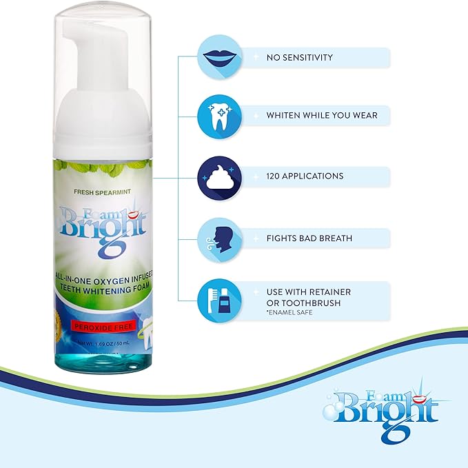 Retainer Foam Cleaner & Teeth Whitening Formula. The Ultimate Cleaning Toothpaste for Aligner Retainers. Great for All Kinds of Clear Retainers, Braces & Aligners. Safe for Dentures. (3 Pack)