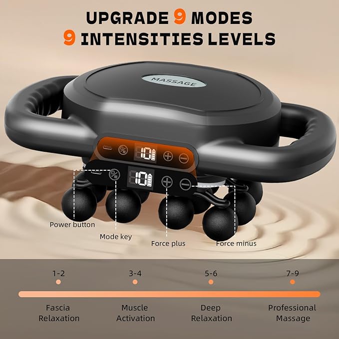 AdamPark 12-Head Massage Gun Set, Deep Tissue Back Massager Muscle Massager Tool Quiet Muscle Massage Gun for Full Body Muscle Pain Relief, Ideal Gifts for Women, Men, Mom, and Dad