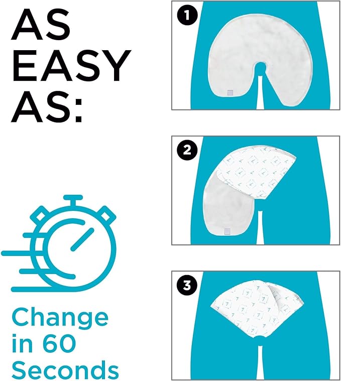 QuickChange Men's Incontinence Wrap, Maximum Absorbency Catheter Alternative for Males with Reduced Mobility | 17 Ounce Capacity, Adjustable Size, 100-Count